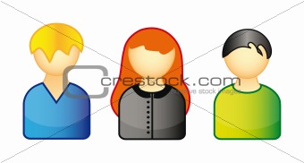 Set of icons representing people