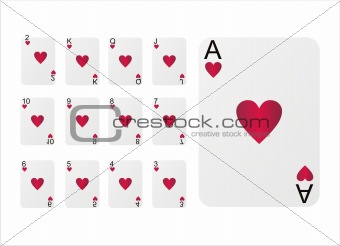 playing cards of hearts