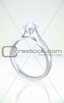 brilliant diamond engagement ring in white gold