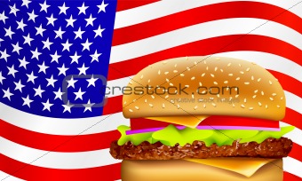 vector all American hamburger