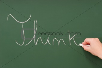 Think written on a blackboard
