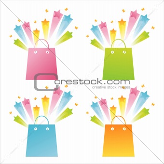 shopping bags with splashes