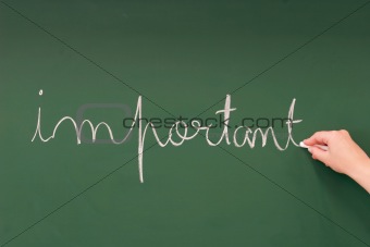 Important written on a blackboard