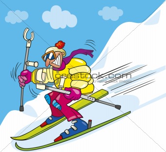 crazy man on ski