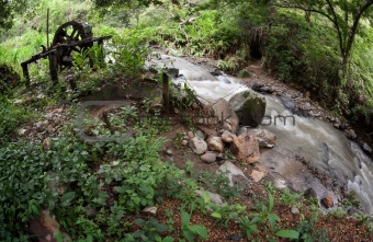 Costa Rican river near and abandonded gold mine