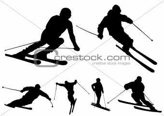 Skiers - vector