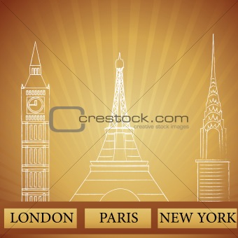 monuments of london new york and paris