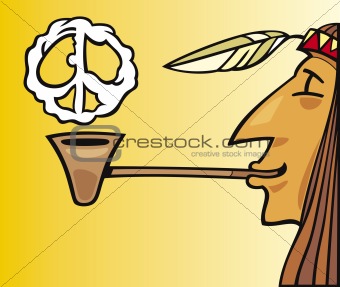 Indian smoking pipe of peace