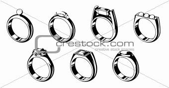 Eight wedding rings