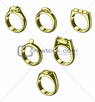 Set from eight wedding rings