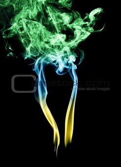 smoke formation in three colors