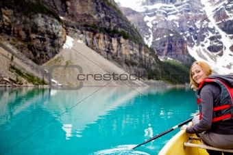Woman Canoeing Portrait