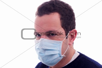 man with a medical mask