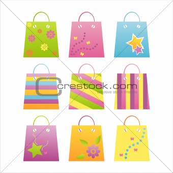 colorful shopping bag icons