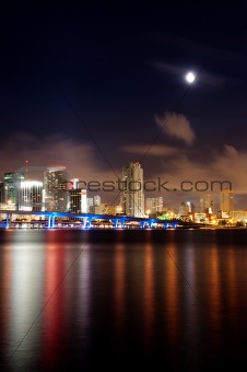 Night view of the Miami skyline
