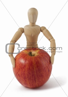 Mannequin and red apple