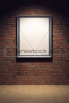 blank frame on the brick wall