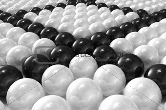 White and black patterned 3D balls
