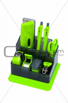 green desk organizer