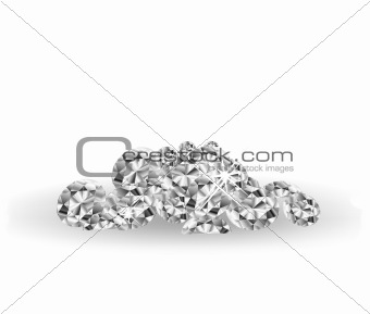 Vector Diamonds on white surface