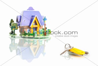 house with keys isolated on white