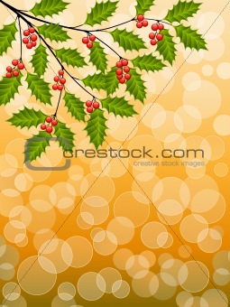 Abstract background with a holly branch