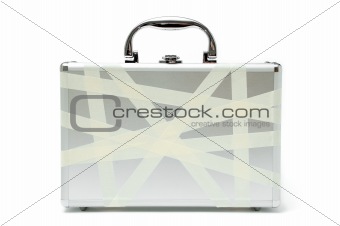 briefcase in masking tape