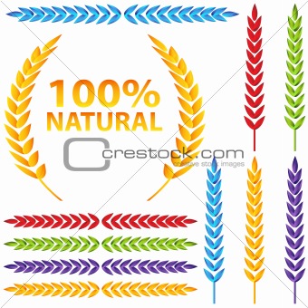 Colorful Wheat Icon Set