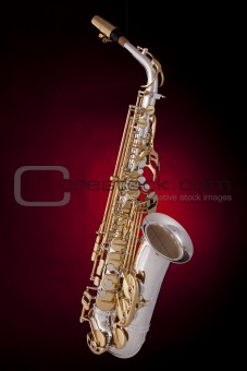 Saxophone on Red Spotlight