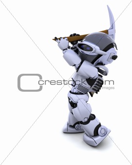robot with pick axe