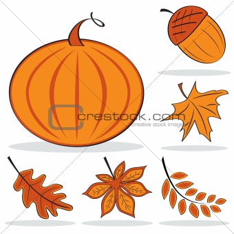 Autumnal icon set