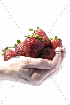 a handful of strawberries