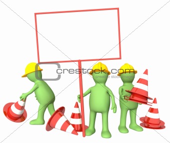 3d puppets with emergency cones