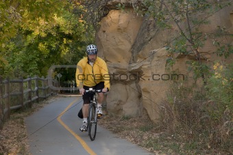 riding a bike on scenic trail