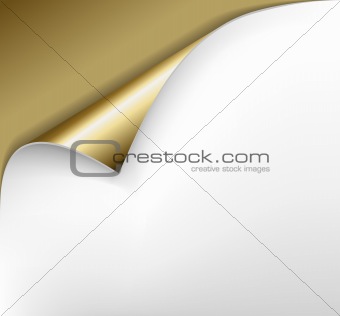 golden paper with a curl