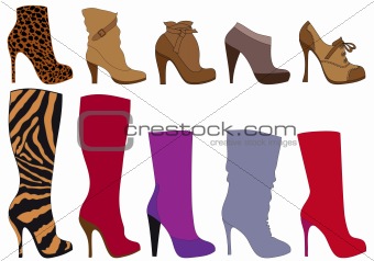 winter shoes, vector