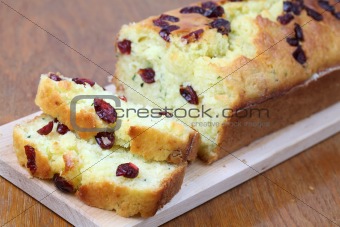 Zucchini bread with cranberries