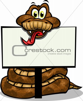 Cute Snake holding sign