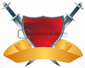 Red Shield with Swords