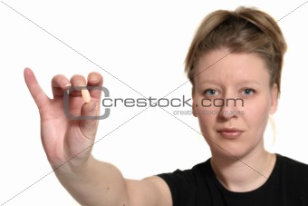 Woman Showing Pill