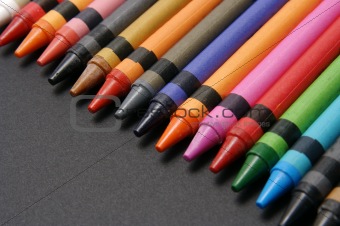 Brightly colored crayons.