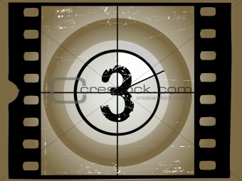 Old Sctratched Film Countdown - At 3