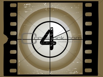 Old Sctratched Film Countdown - At 4