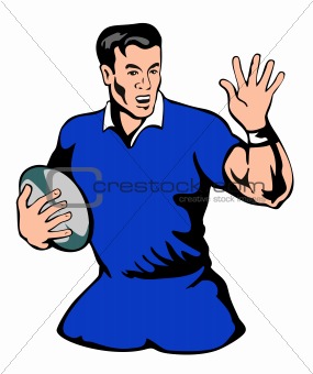 Rugby player about to score a try