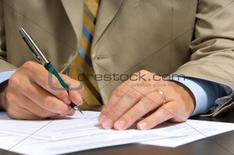 Business Man Signing