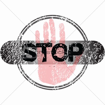 Stop grunge stamp