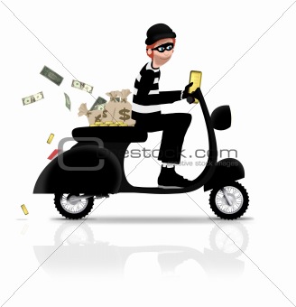 Robber on Scooter
