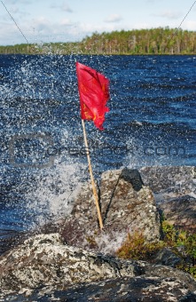 Flag under a strong wind
