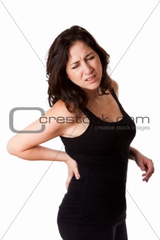Woman with back injury