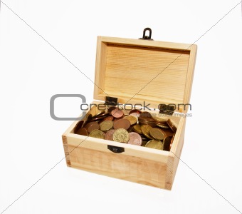 chest with coins